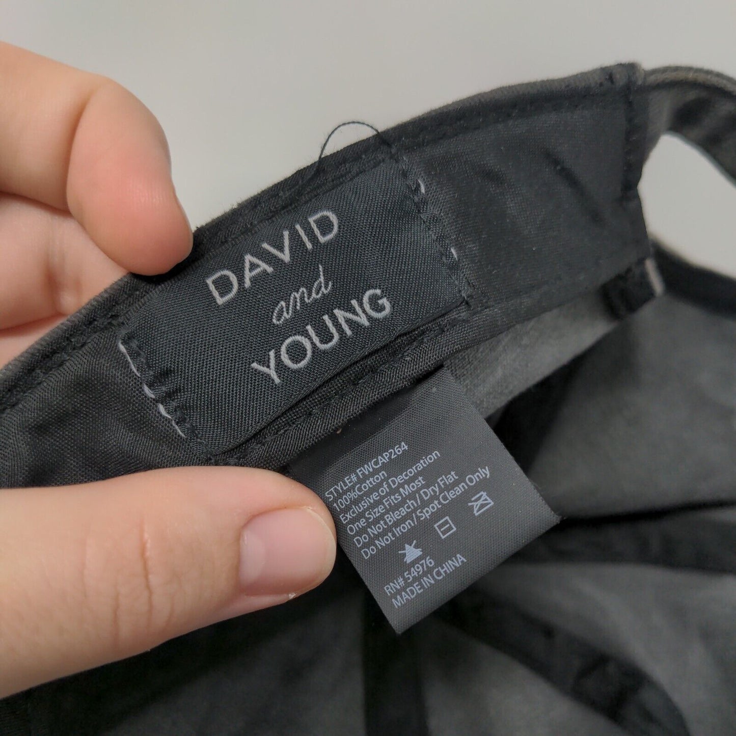 Love Slideback Hat Gray OSFM Embroidered Adjustable David And Young