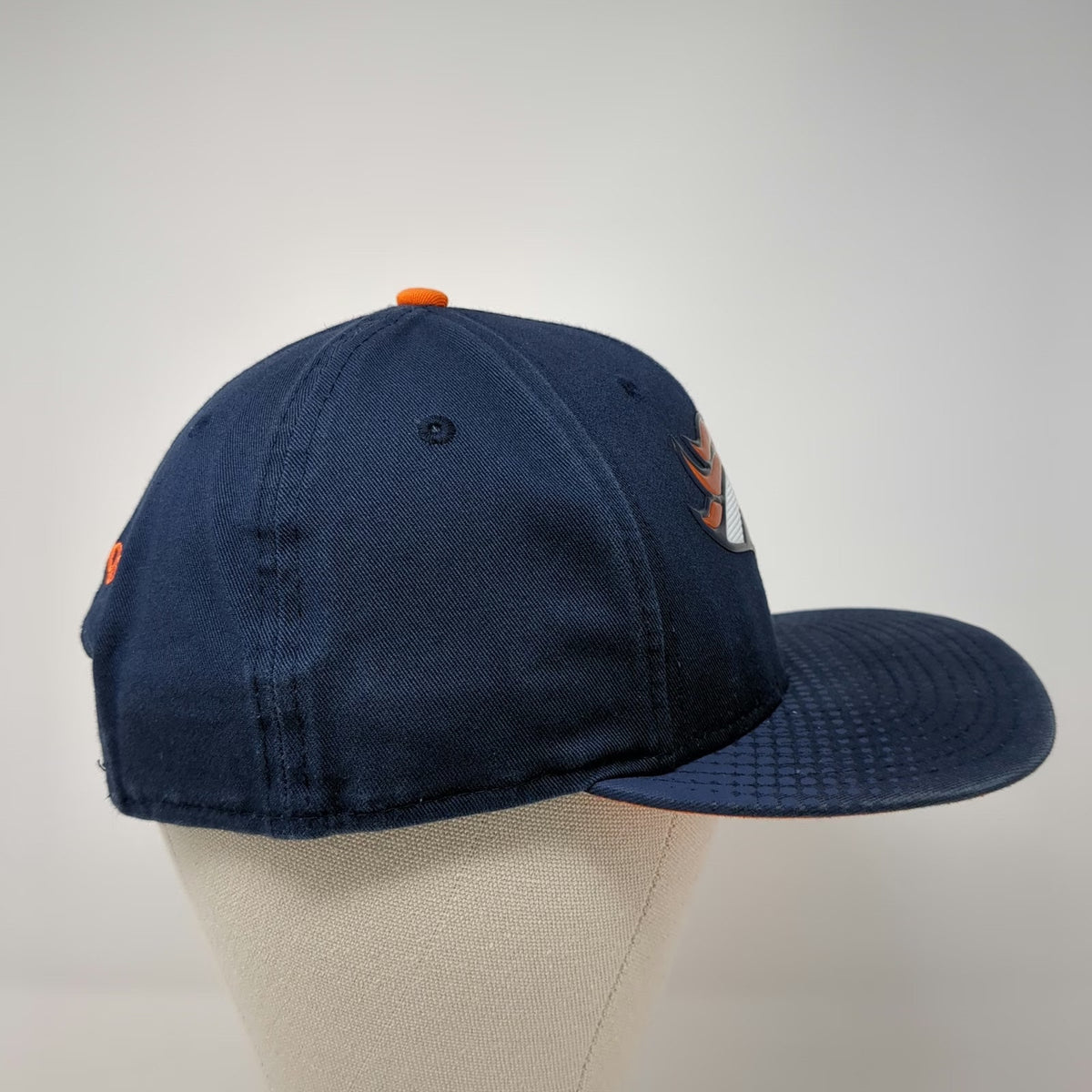 Denver Broncos NFL New Era Hat Blue OS 9FIFTY Snapback Textured Brim Orange