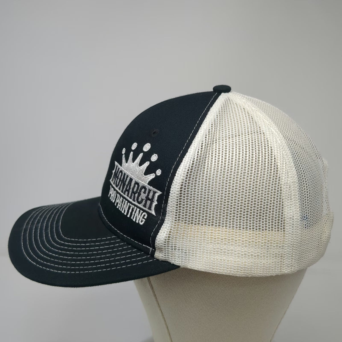 Port Authority Trucker Hat Black White One Size Monarch Pro Painting Crown Mesh