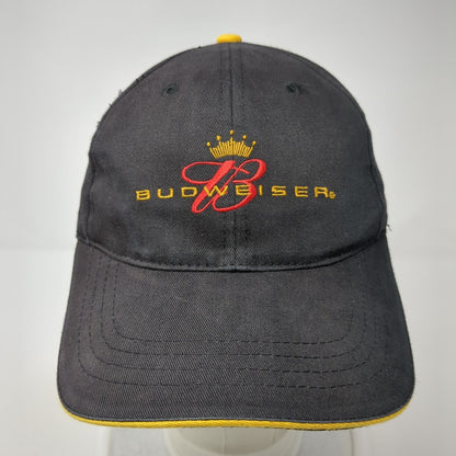Budweiser Slideback Hat Black One Size Adjustable Embroidered 6 Panel Cotton
