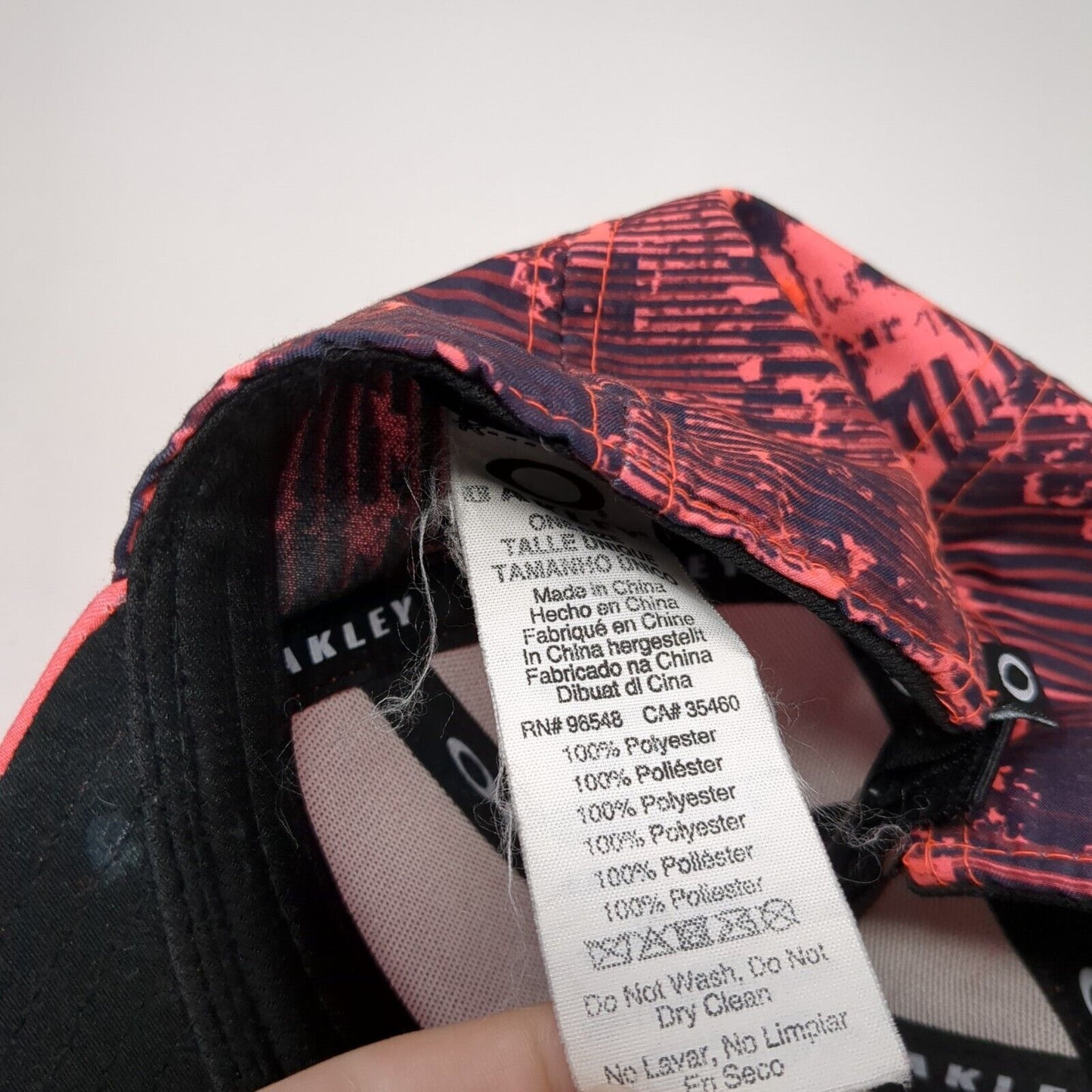 Oakley Slideback Hat Pink One Size Adjustable Vented Holes 6 Panel Polyester