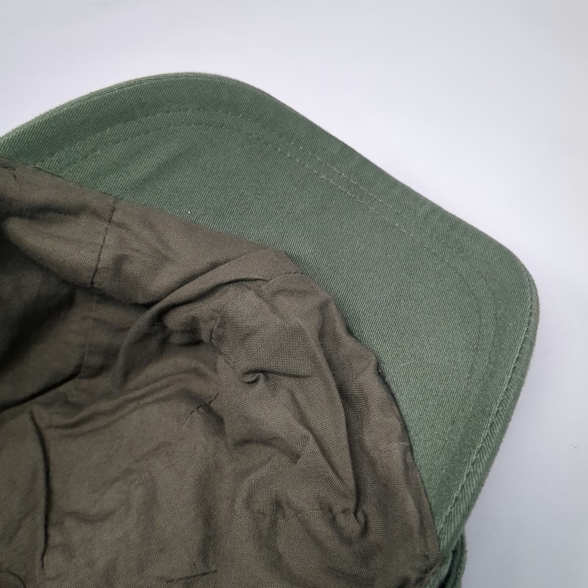 Army Cap Green One Size Quilted 100% Cotton Short Brim Stitched Casual Hat