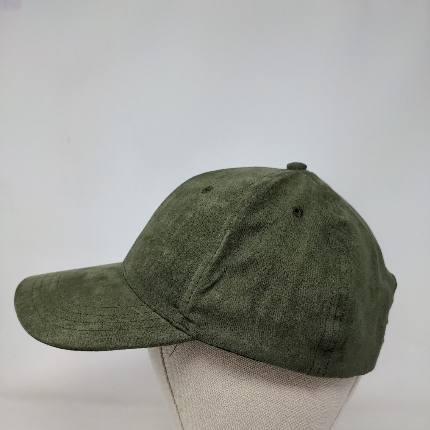 Unbranded Strapback Hat Green OSFA Adjustable 6 Panel Vent Holes Blank