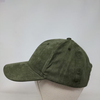 Unbranded Strapback Hat Green OSFA Adjustable 6 Panel Vent Holes Blank