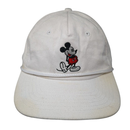 Mickey Mouse Slideback Rope Hat White One Size Adjustable Solid Disney