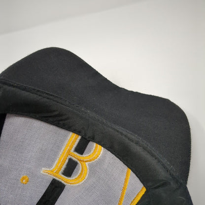 Boston Strapback Hat Black One Size Embroidered Bay State Apparel