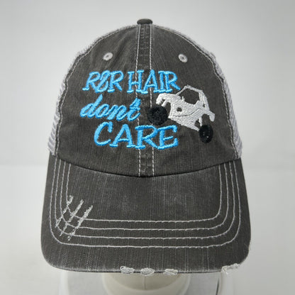 HG Strapback Trucker Hat Gray One Size Hair Don't Care Embroidered