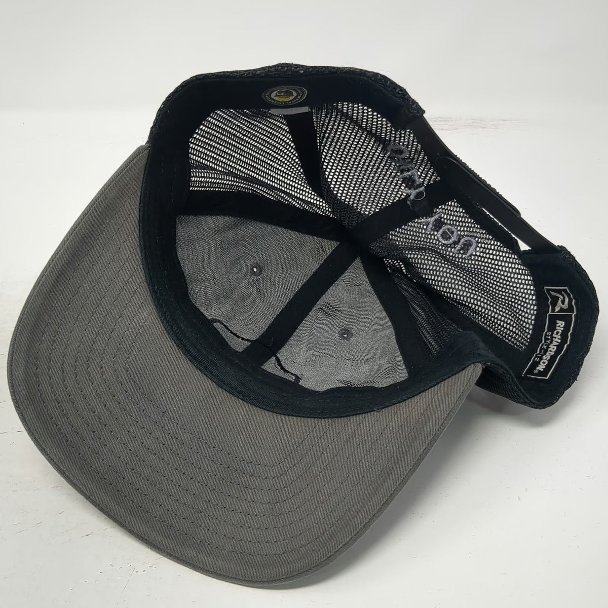 Richardson Trucker Hat Gray One Size Smokey Bear Only You Leather Patch Snapback