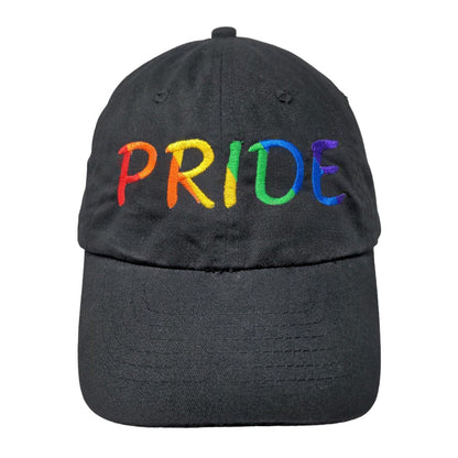 Pride Slideback Hat Black OSFA Adjustable Embroidered Logo 6 Panel zKapz