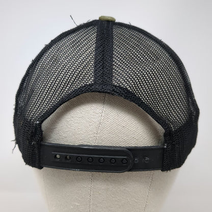 Cedar Creek Capital Trucker Hat Green One Size Mesh Back Snapback Leather Patch