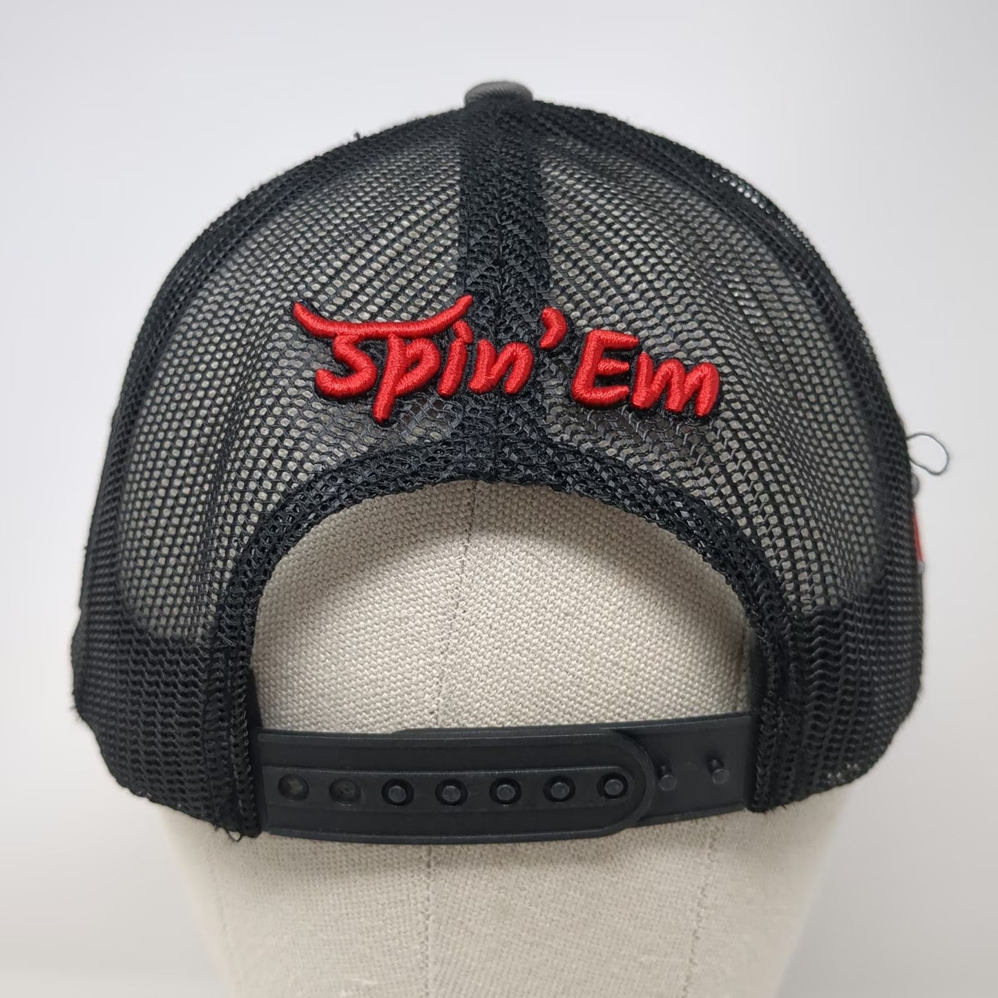 Spin'Em Trucker Hat Gray One Size Gem State Stampede Idaho Rodeo Mesh Back