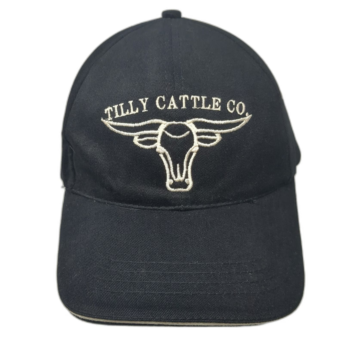 HeadShot Baseball Cap Black One Size Tilly Cattle Co Longhorn Hat Slideback