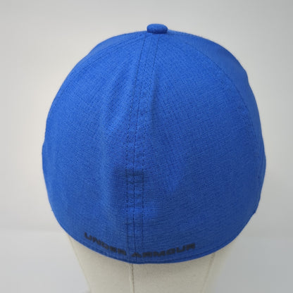Under Armour Logo Fitted Hat Blue XL Classic Fit Stretch Solid 6 Panel