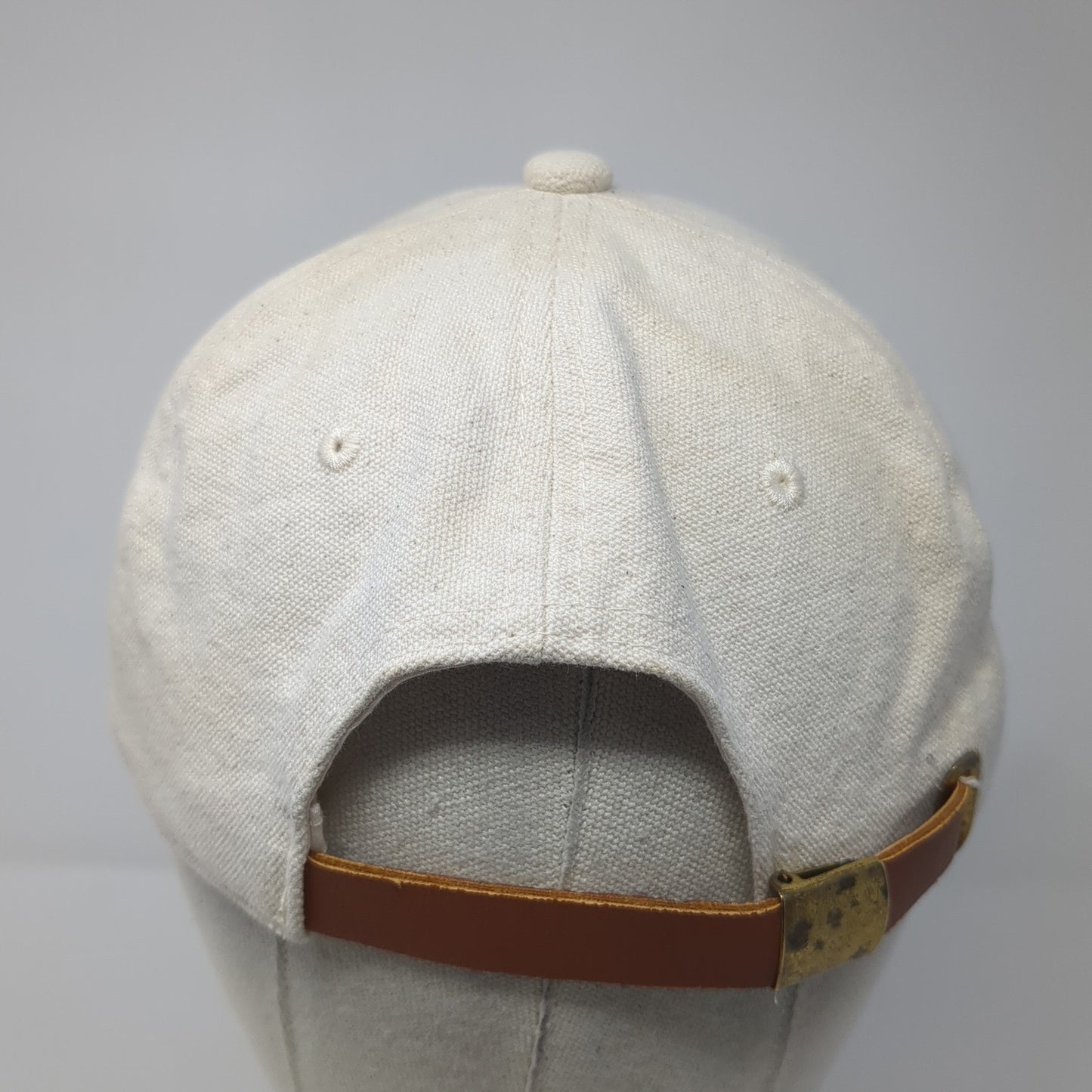 Familia Heart Slideback Hat Beige One Size Adjustable Leather Strap