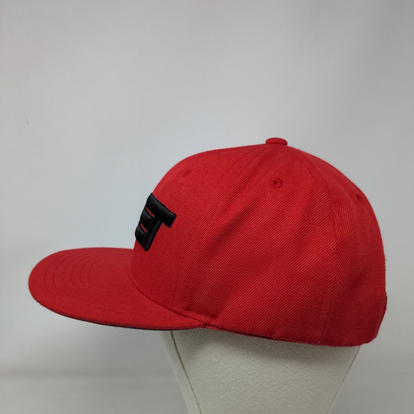 BET Snapback Hat Red One Size Embroidered Adjustable Solid 6 Panel