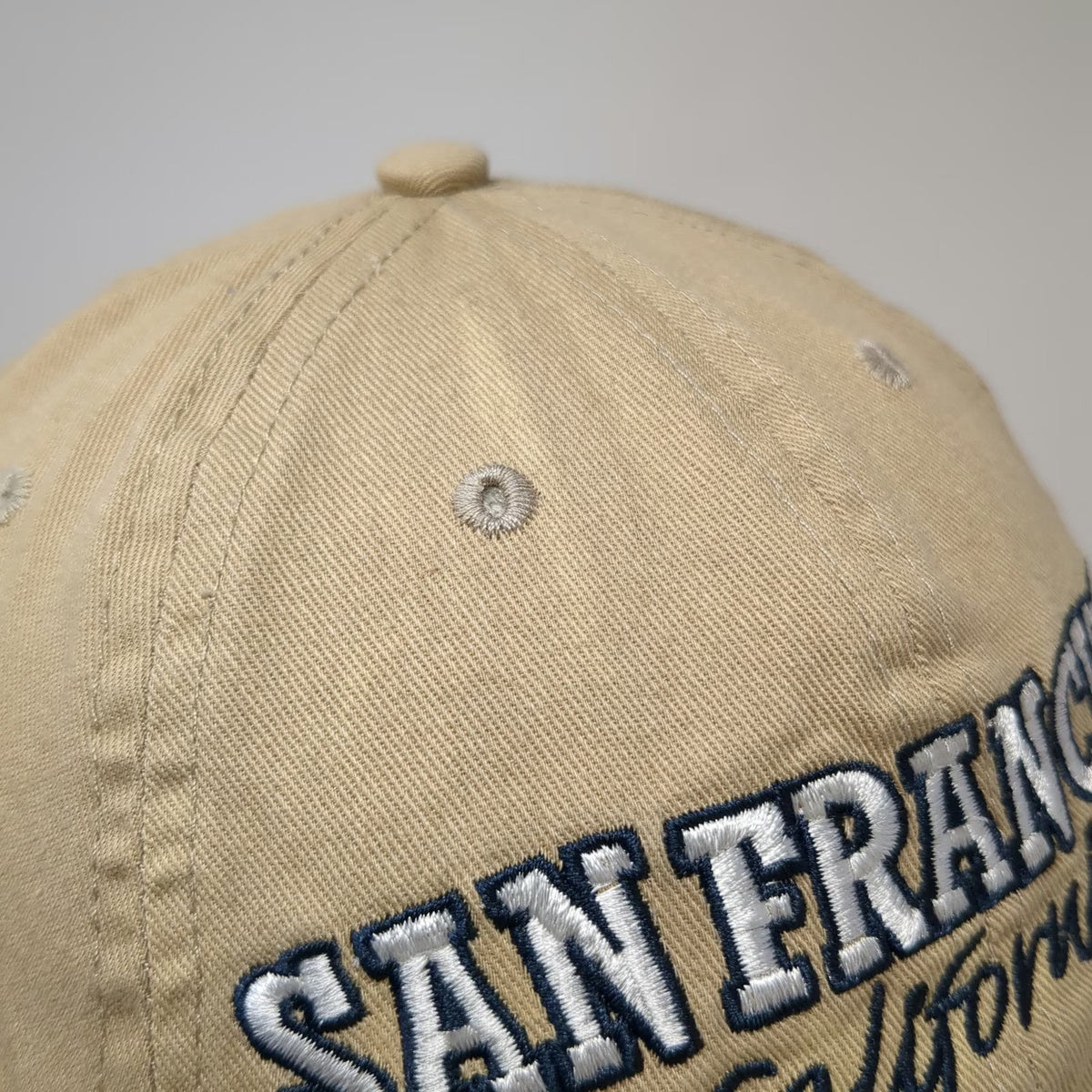 Beige Baseball Cap One Size San Francisco California SF City By The Bay USA Hat