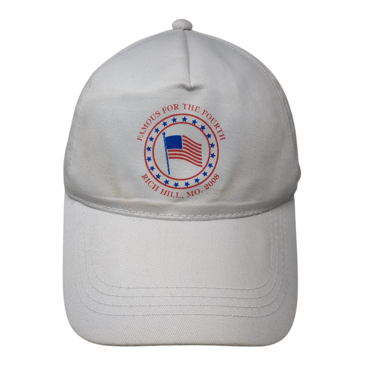 Famous For The Fourth Rich Hill MO 2008 Snapback Hat White One Size Outdoor Cap