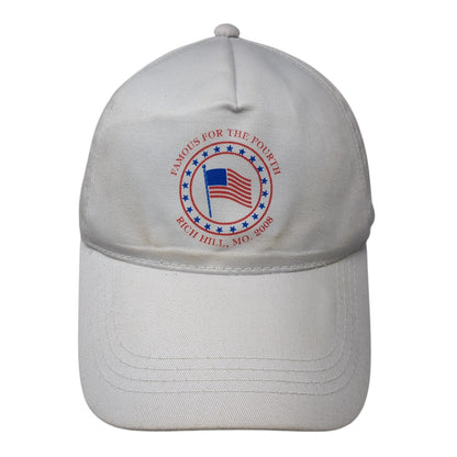Famous For The Fourth Rich Hill MO 2008 Snapback Hat White One Size Outdoor Cap