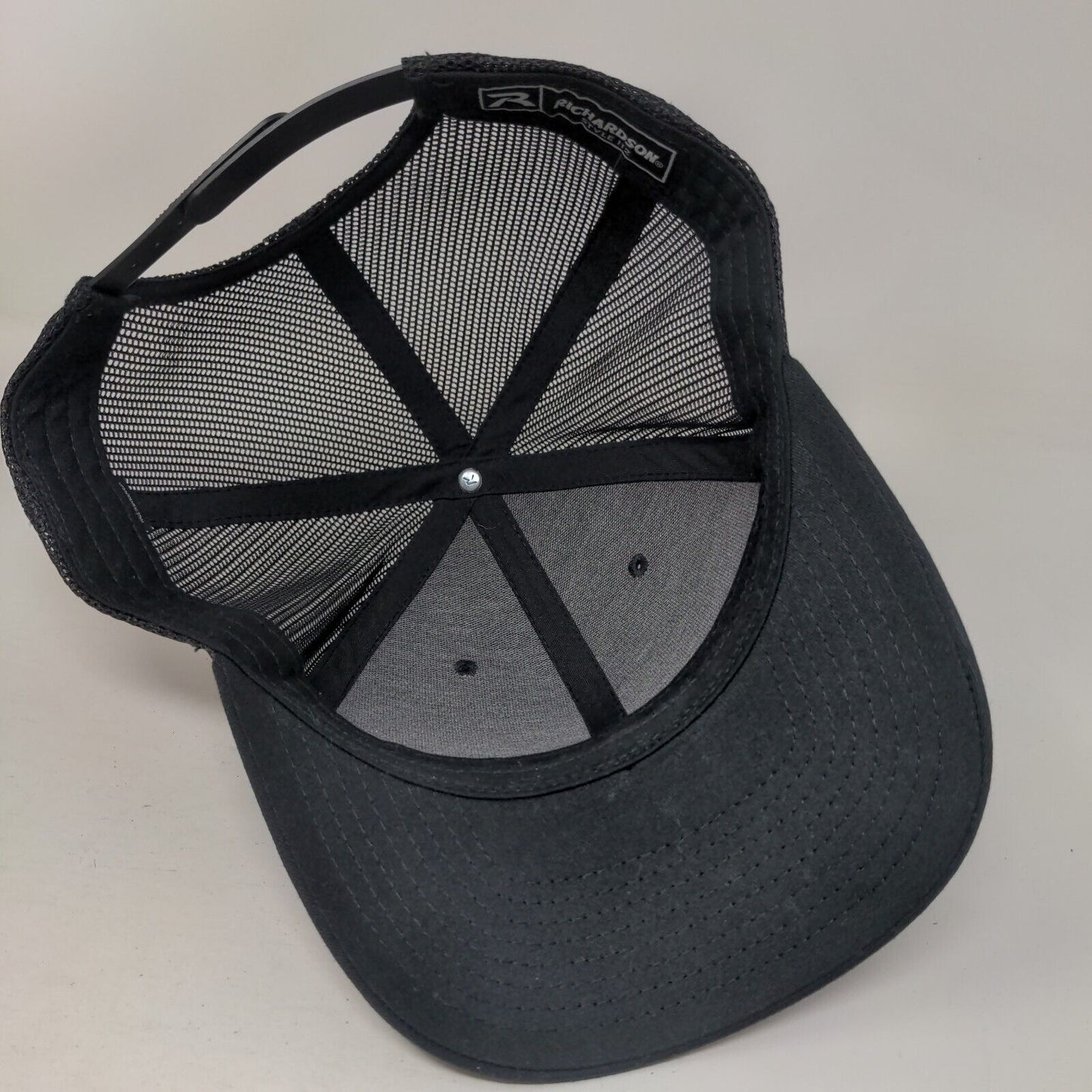 Richardson Snapback Mesh Back Trucker Hat Black One Size Solid Blank