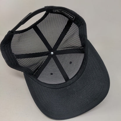 Richardson Snapback Mesh Back Trucker Hat Black One Size Solid Blank
