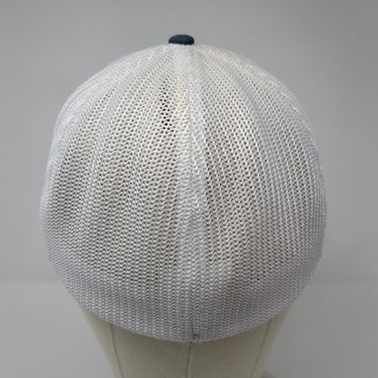 Columbia Unisex Fitted Trucker Hat Blue Size L/XL Lightweight Mesh Back 6 Panel