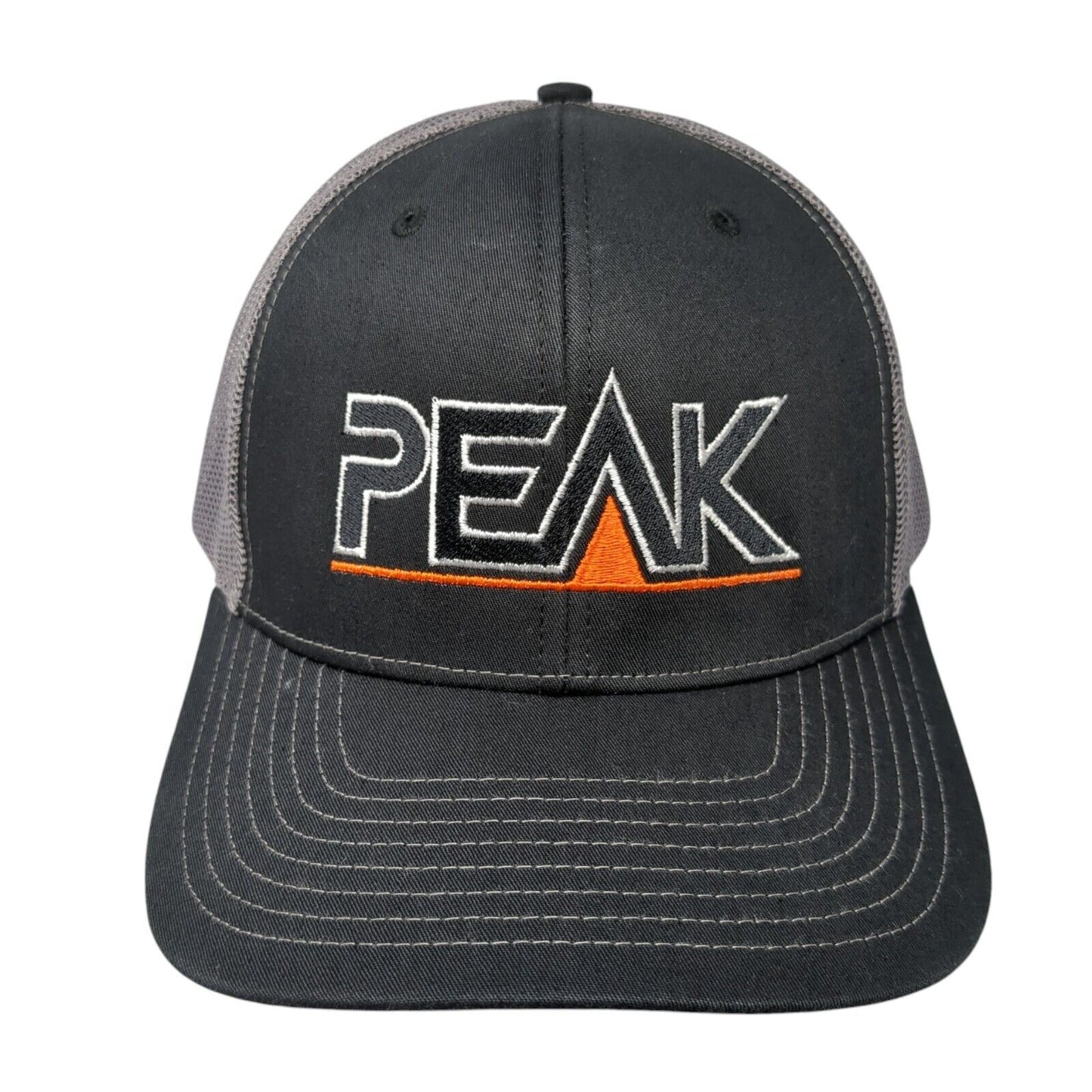Peak Snapback Mesh Back Trucker Hat Black One Size Embroidered Salute
