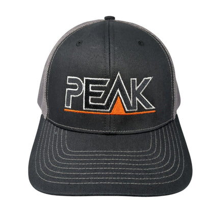 Peak Snapback Mesh Back Trucker Hat Black One Size Embroidered Salute
