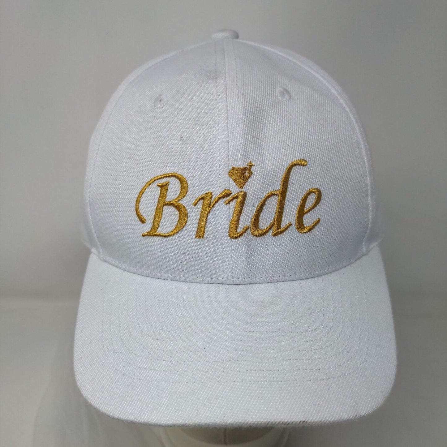 Bride Lace Veil Hat White One Size Embroidered Solid 6 Panel Vent Holes