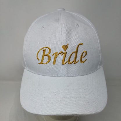 Bride Lace Veil Hat White One Size Embroidered Solid 6 Panel Vent Holes