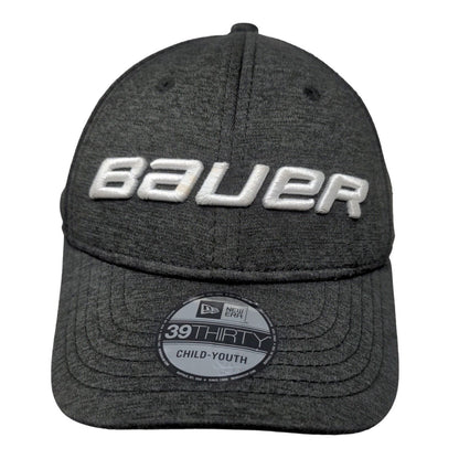 New Era Boy's Fitted Hat Gray Size Youth Bauer Logo Embroidered