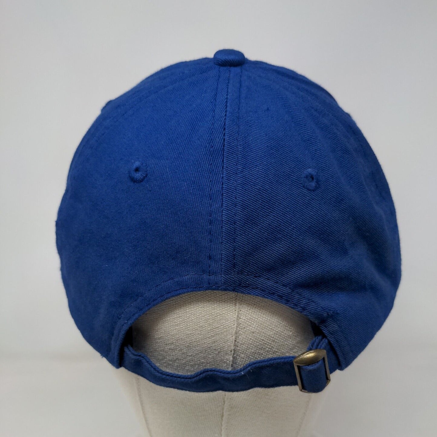 Unbranded Slideback Hat Blue One Size Adjustable Embroidered Vented Holes Cotton