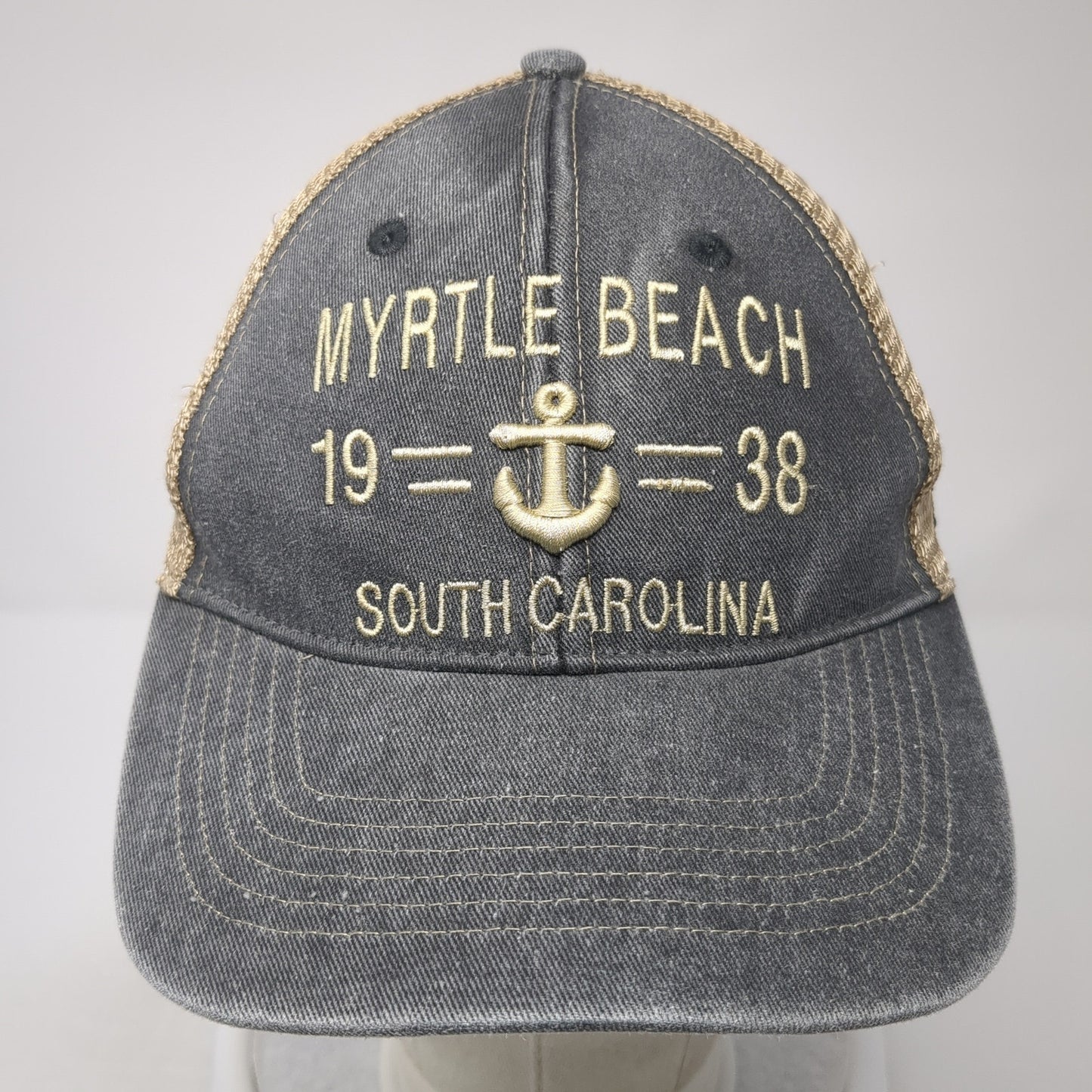 Myrtle Beach South Carolina Snapback Trucker Hat Gray One Size Mesh Back