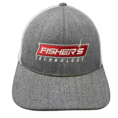 Pacific Headwear Trucker Hat Gray White OSFM Fishers Technology Mesh Snapback