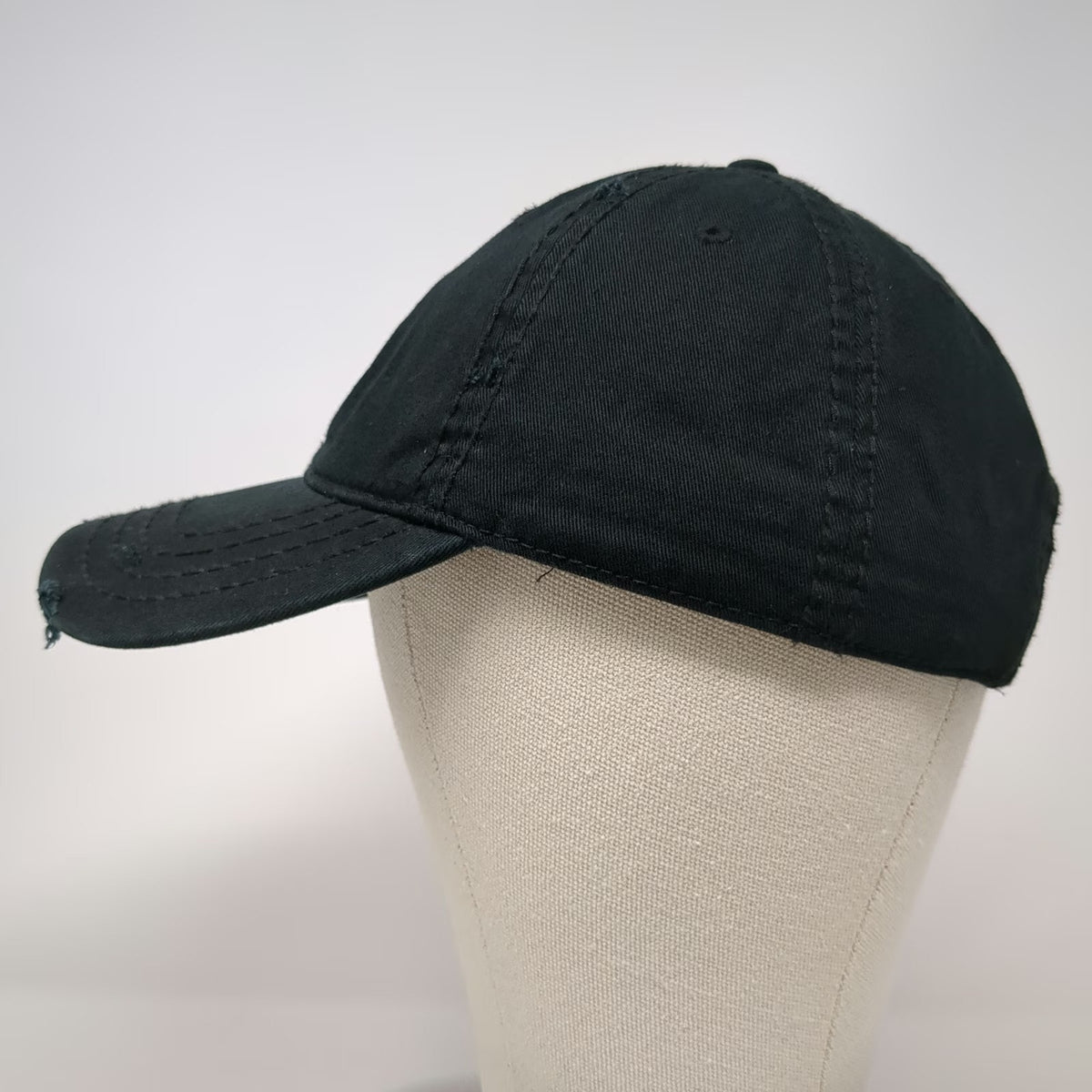 Otto Baseball Cap Black One Size Distressed Jackson Studios Cotton Strapback Hat