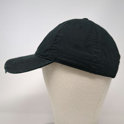 Otto Baseball Cap Black One Size Distressed Jackson Studios Cotton Strapback Hat