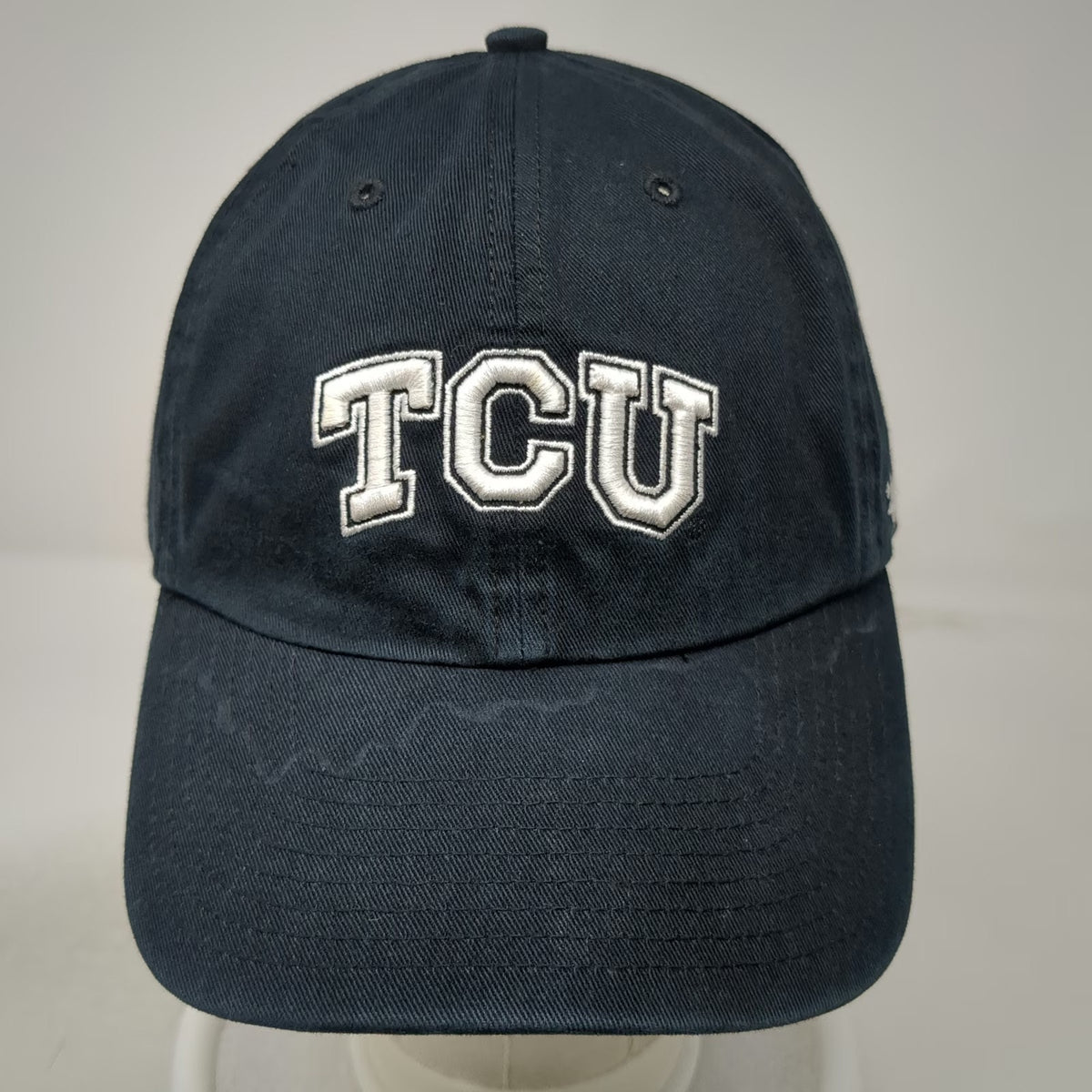 TCU Horned Frogs NCAA '47 Cap Black White One Size OS Slideback Hat Logo Cotton