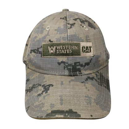 Western States CAT Strapback Hat Digital Camo One Size Embroidered