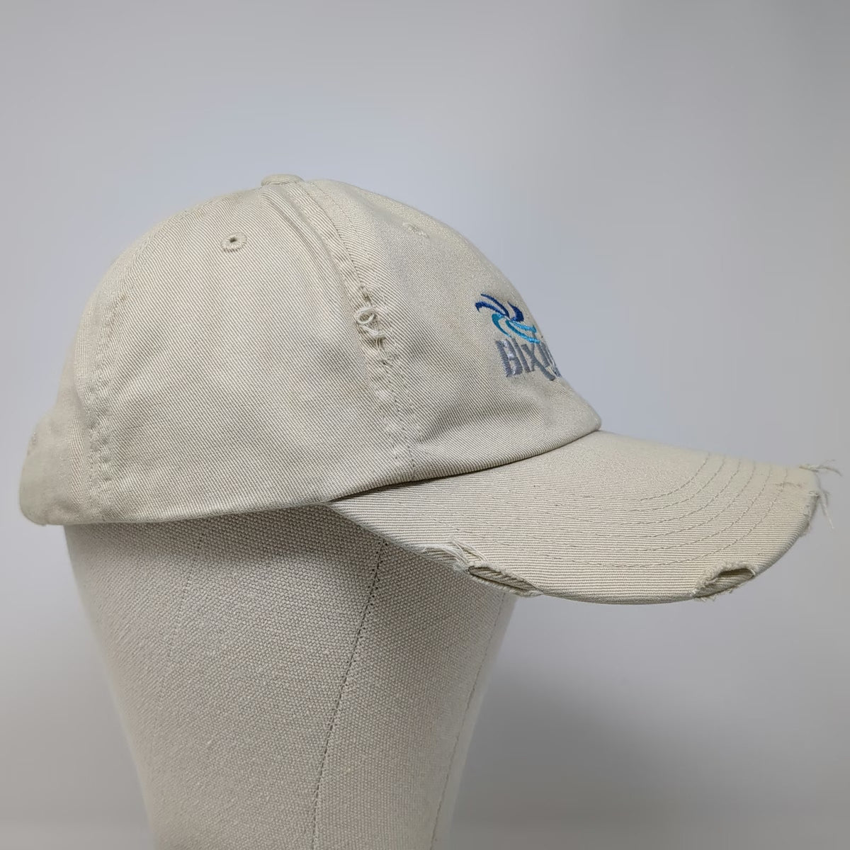 District Baseball Cap Beige OSFM Bixler's Marine Inc Embroidered Slideback Hat