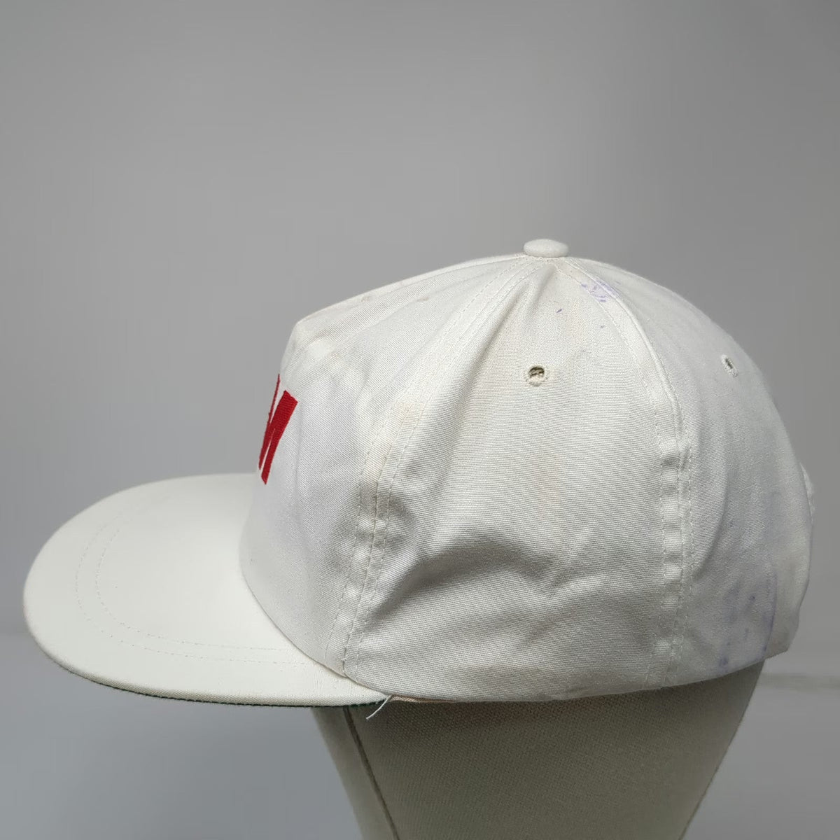 Cap America 5 Panel White One Size 3M Logo Green Underbrim Snapback Hat USA