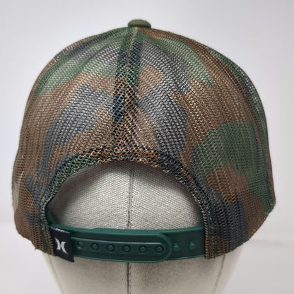 Hurley Hawaii Patch Trucker Hat Green Camo One Size Mesh Back Snapback Logo