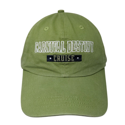 Carnival Destiny Cruise Slideback Hat Green OSFA Embroidered 6 Panel