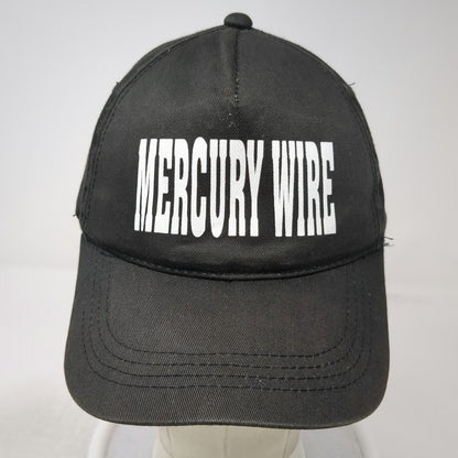Otto Black 5 Panel One Size Snapback Hat Mercury Wire Graphic Print Logo Cap