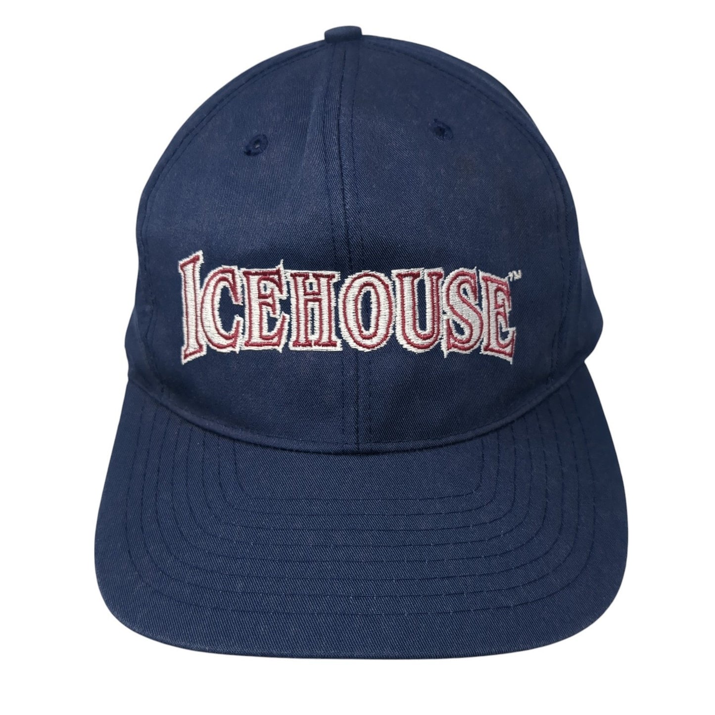 Ice House Snapback Hat Blue One Size Adjustable Embroidered 6 Panel Nissin