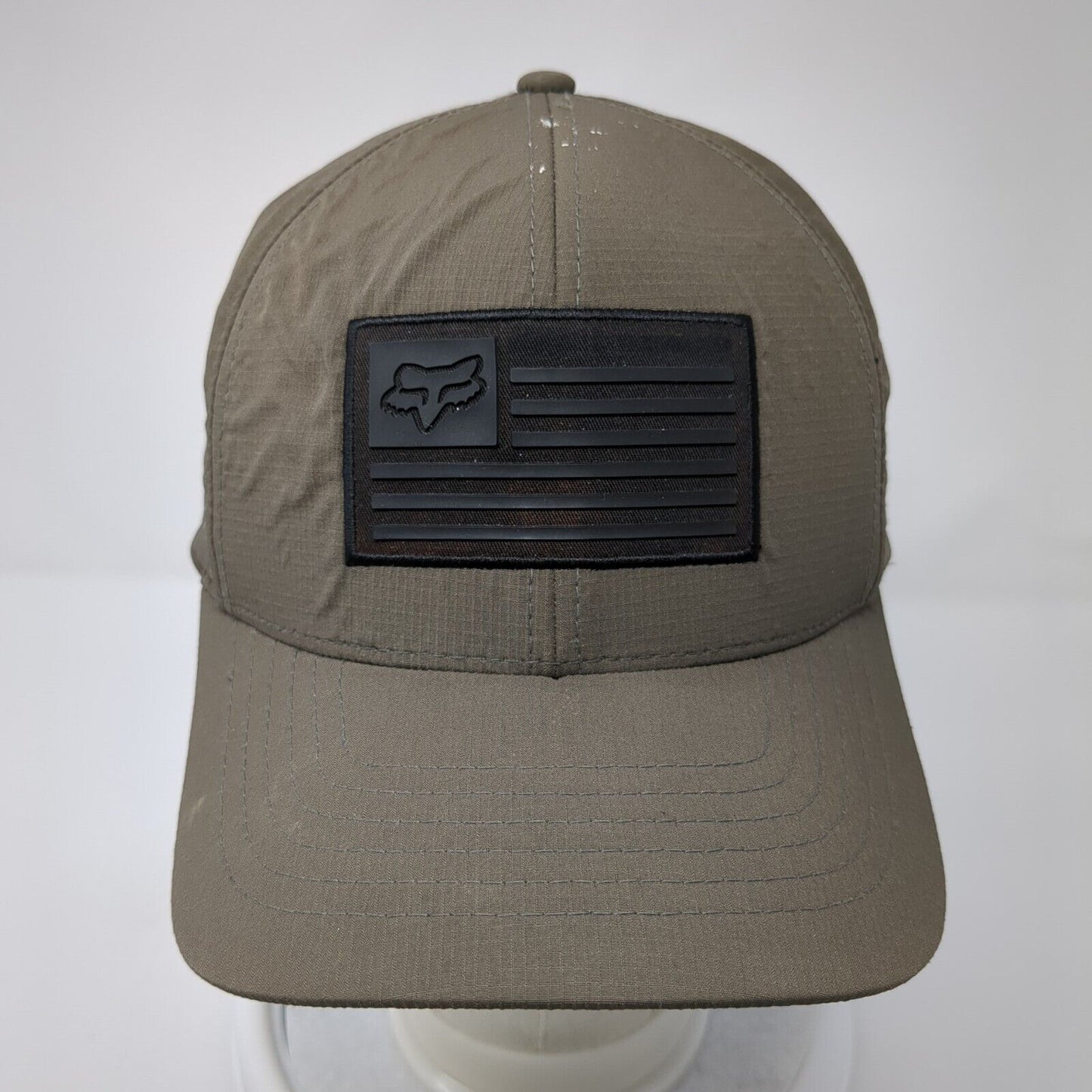 Fox Head Flag Fitted Hat Brown Small/Medium Solid 6 Panel Outdoor