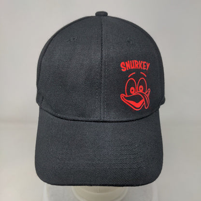 Snurkey Strapback Hat Black One Size Adjustable Vented Holes 6 Panel