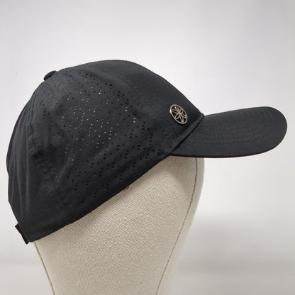 Gaiam Strapback Hat Black OSFA Adjustable Solid 6 Panel Perforated