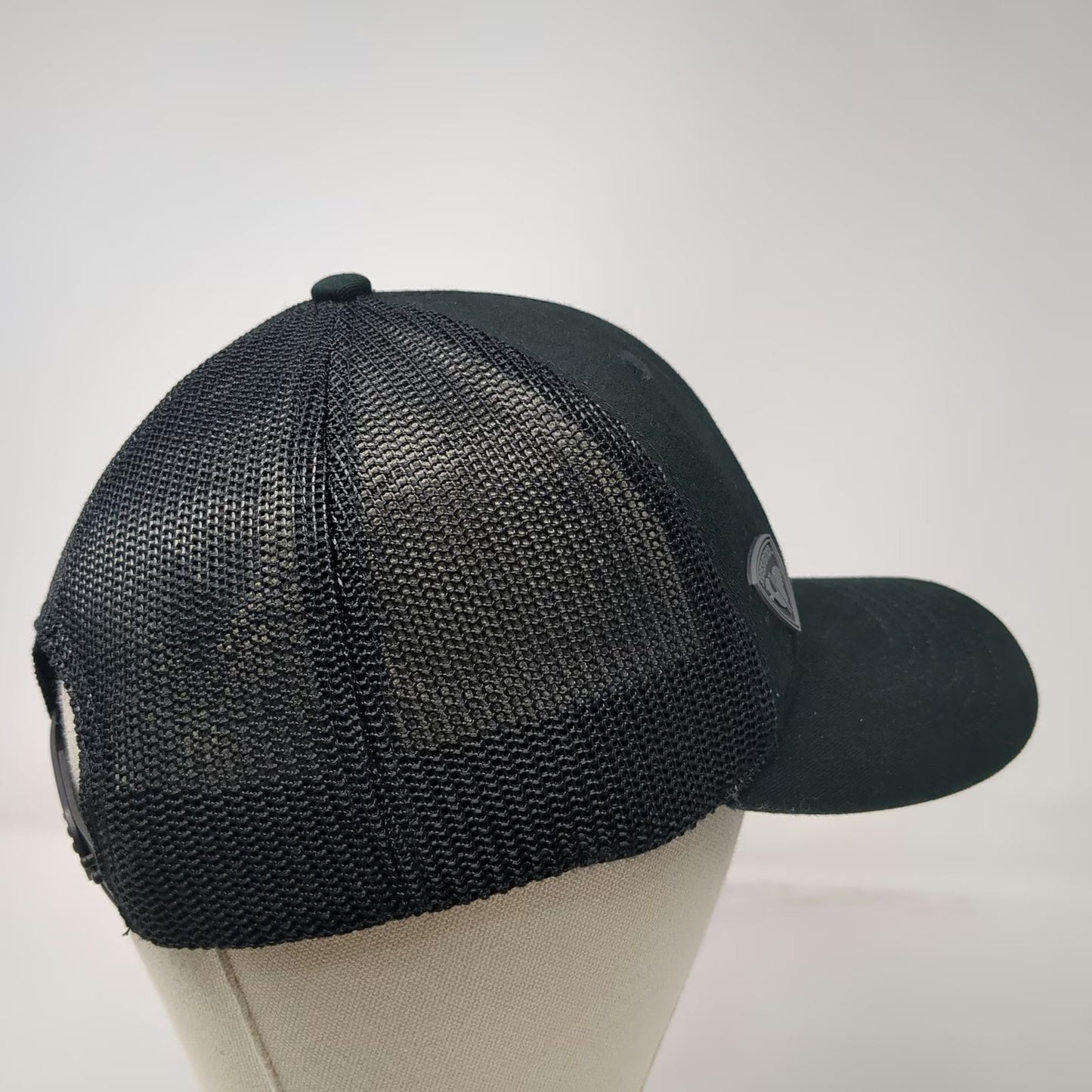 Rossignol Trucker Hat Black One Size Mesh Back Snapback Rubber Logo Patch