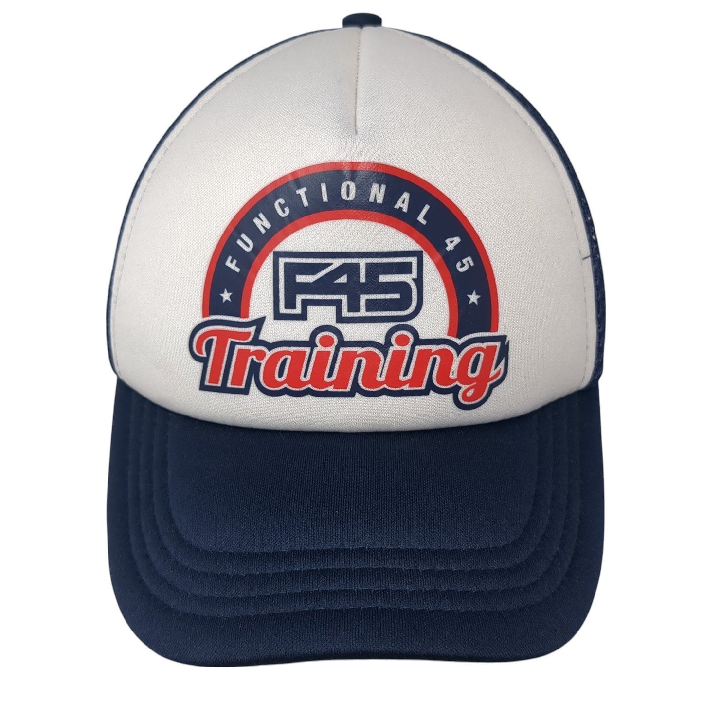 Functional F45 Training Trucker Hat Blue One Size Adjustable Mesh Back 6 Panel
