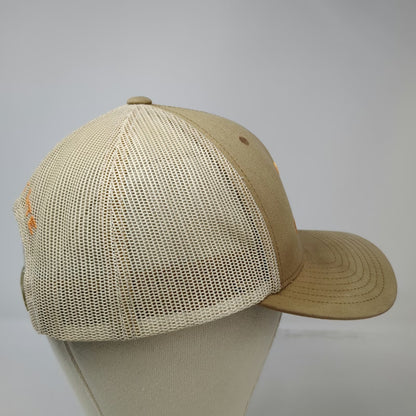 First Lite Trucker Hat Beige One Size Snapback Mesh Embroidered Hunting Logo