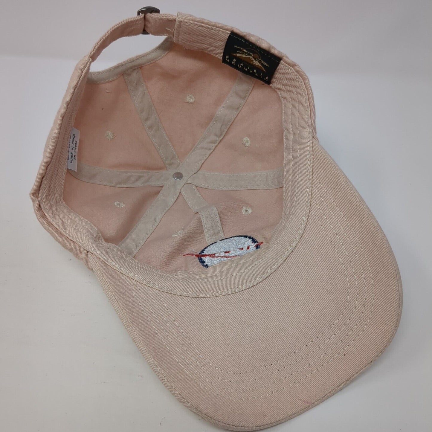 NASA Slideback Hat Tan One Size Adjustable Embroidered Prairie Mountain